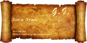 Gara Irma névjegykártya
